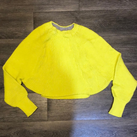 Neon yellow cropped sweater - Picture 1 of 2